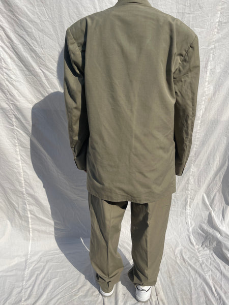 Khaki Pleated Suit (Women’s 34)