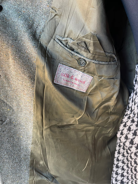 Olive Silk & Wool Unisex Blazer (38)