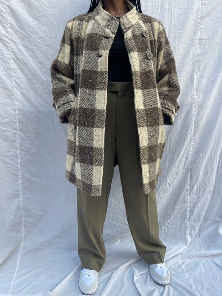 Pure Wool Checkered Coat (38)