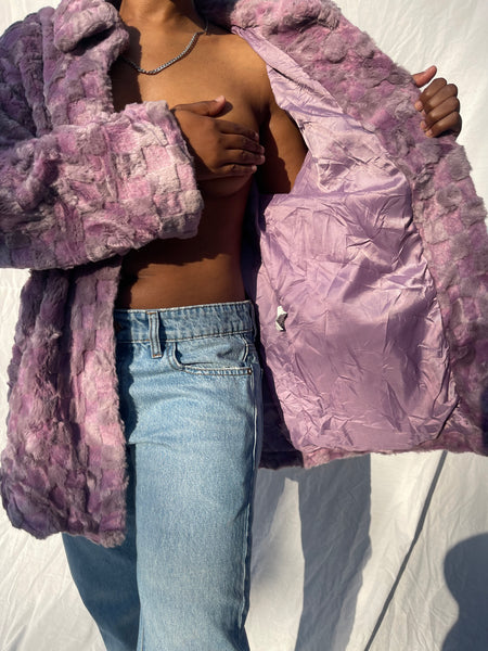 Faux Fur Pastel Pink Jacket (M)